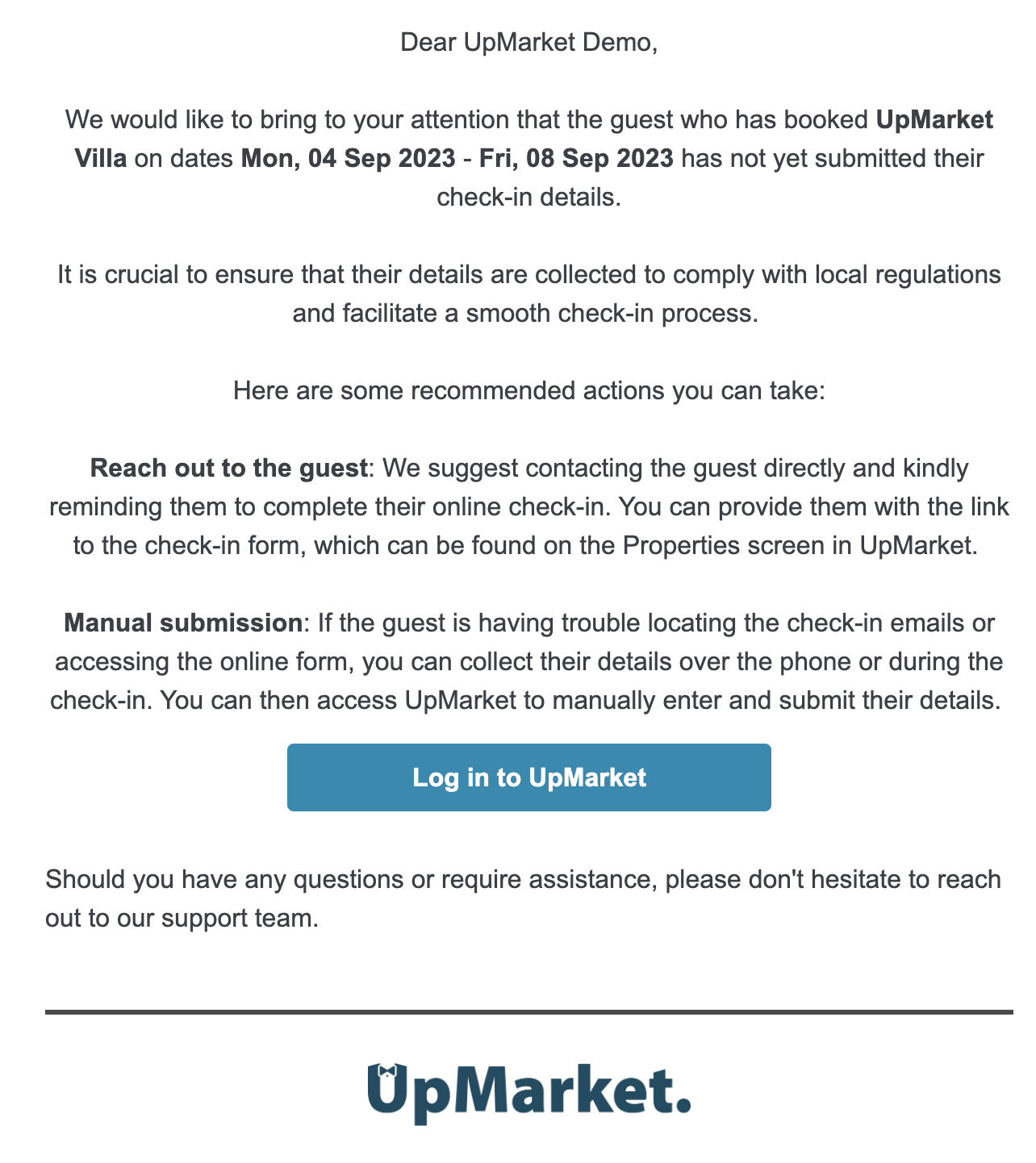 UpMarket Notificações em Tempo Real
